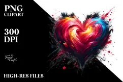 Heart Paintbrush Painting PNG Product Image 2