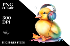 Colorful Baby Duck Listening to Music | Sublimation | Product Image 2