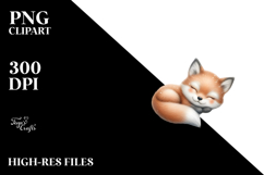 Cute Fox Sleeping on the Moon | Clipart Product Image 2