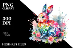 Colorful Bunny Diamonds Splashy PNG Product Image 2