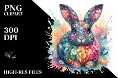 Colorful Bunny Diamonds Splashy PNG Product Image 2