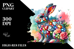 Colorful Bunny Diamonds Splashy PNG Product Image 2