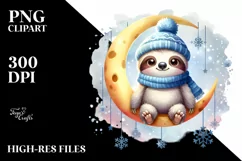 Winter Baby Sloth, High-Res PNG Product Image 3