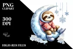 Winter Baby Sloth, High-Res PNG Product Image 1