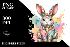 Pastel Bunny Made of Diamonds with Golden Insertions, Product Image 2