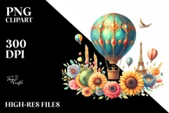 Vintage Hot Air Balloon | Clipart Product Image 3