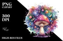 Colorful Magical Celestial Mushroom | Clipart Product Image 3