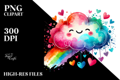 Colorful Heart Cloud PNG Product Image 2