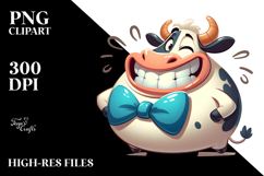 Silly Cartoon with Comically Large Udder PNG Product Image 2