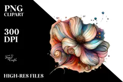 Abstract Pastel Wooden Stained Anemone, PNG Product Image 2