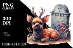 Cute Elk Grave | Sublimation Clipart Product Image 2