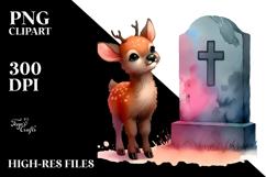 Cute Elk Grave | Sublimation Clipart Product Image 2