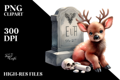 Cute Elk Grave | Sublimation Clipart Product Image 2