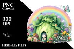 Colorful Vegetable Fairy House | Watercolor Illustration Product Image 2