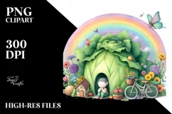 Colorful Vegetable Fairy House | Watercolor Illustration Product Image 3