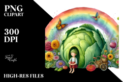 Colorful Vegetable Fairy House | Watercolor Illustration Product Image 2