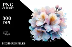 Glossy Transparent Pastel Rhododendron, PNG Product Image 1