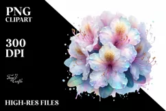 Glossy Transparent Pastel Rhododendron, PNG Product Image 3