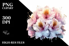 Glossy Transparent Pastel Rhododendron, PNG Product Image 3