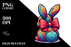 Stylized Bunny Cartoon Sitting, Transparent PNG Product Image 2