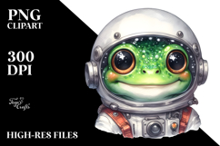 Cute Baby Frog with Astronaut Helmet PNG Product Image 2