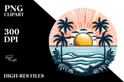 Vintage Tropical Island Sun PNG Product Image 2