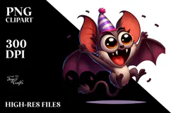 Goofy Bat with Birthday Hat PNG Product Image 2