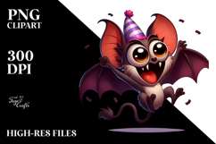 Goofy Bat with Birthday Hat PNG Product Image 2