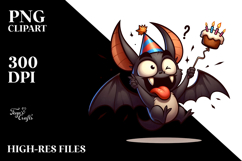 Goofy Bat with Birthday Hat, Trending Art Product Image 2