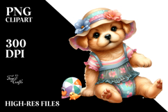 Digital Watercolor Baby Puppy PNG Product Image 2