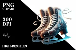 Digital Painting Ice Skates PNG Product Image 3