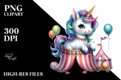 Baby Unicorn with Circus Tent PNG Product Image 3