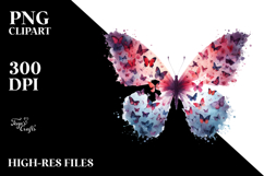 Butterfly Silhouette Flower Painting, PNG Product Image 2