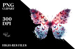 Butterfly Made of Silhouettes PNG Product Image 2