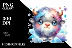 Colorful Baby Musk Ox Clipart Product Image 1
