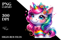 Cute Funny Unicorn, PNG Product Image 2