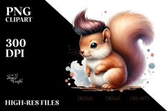 Cute Squirrel with Cool Haircut PNG Product Image 2