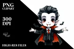 Funny Vampire Halloween Clipart PNG Product Image 3