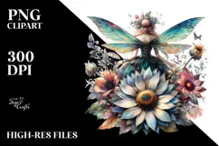 Gothic Fairy on Flower View PNG Product Image 2