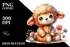 Colorful Brownish Plush Lamb PNG Product Image 2