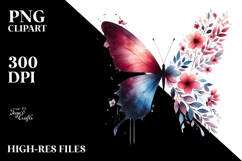Butterfly Made of Silhouettes PNG Product Image 2