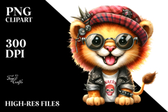 Baby Lion with Punk Look, Goofy Smile, Hat and Sunglasses, Product Image 2
