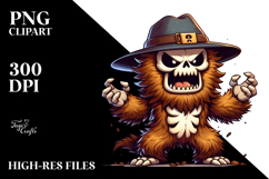 Aggressive Skeleton with Hat, Transparent PNG Product Image 2