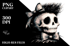 PINOCCHIO Skull with Hair Halloween PNG Product Image 2
