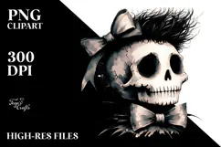 PINOCCHIO Skull with Hair Halloween PNG Product Image 2
