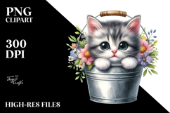 Cute Baby Cat by the Bucket, Transparent PNG Product Image 2