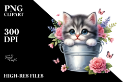 Cute Baby Cat by the Bucket, Transparent PNG Product Image 2