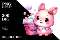 Vibrant Pink-ish Cute Rabbit Clipart Product Image 1