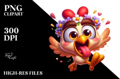 Goofy Chicken with Party Hat, PNG Product Image 2
