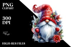 Washed Vibrant Christmas Gnome, PNG Product Image 1